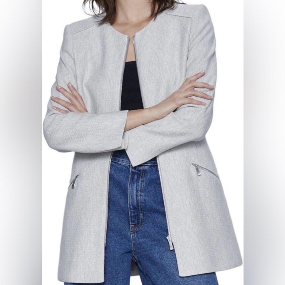 Zara grey Frock coat with zippers